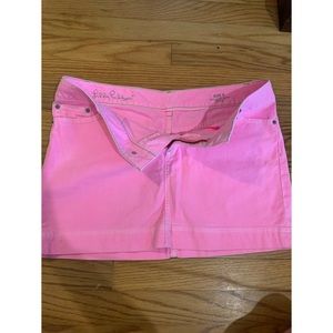 Lilly Pulitzer neon pink jean skirt